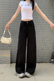Black Wide-Leg Jeans for Women - High Waist Loose Straight Cargo Casual Pants