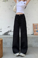 Black Wide-Leg Jeans for Women - High Waist Loose Straight Cargo Casual Pants