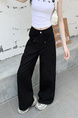 Black Wide-Leg Jeans for Women - High Waist Loose Straight Cargo Casual Pants