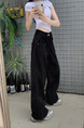 Black Wide-Leg Jeans for Women - High Waist Loose Straight Cargo Casual Pants