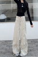 Beige Wide-Leg Jeans for Women - High Waist Loose Straight Cargo Casual Pants