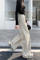 Beige Wide-Leg Jeans for Women - High Waist Loose Straight Cargo Casual Pants