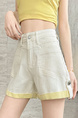Light Beige Denim Shorts for Women - Summer 2025 Casual Slim Design with Loose Curling Retro Stylev