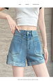 Light Blue Denim Shorts for Women - Summer 2025 Casual Slim Design with Loose Curling Retro Stylev