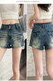 Light Color Blue Korean Style High Waist Loose Wide Legs Cropped Denim Shorts - Women's Summer Versatile Washed Straight Casual Pirate Shorts
