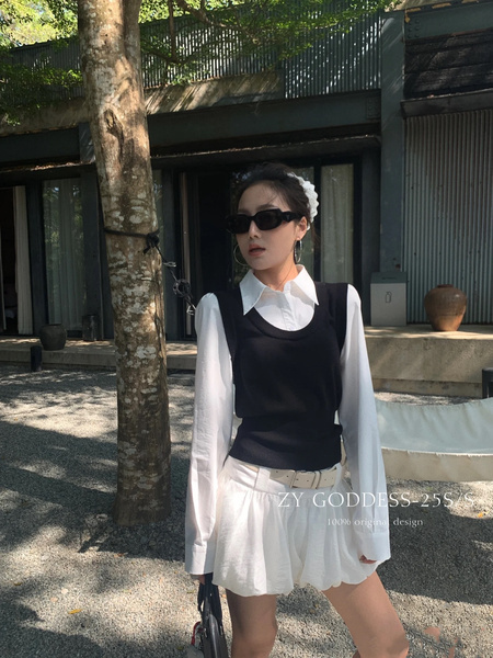 Korean Girl Style Pleated Flower Bud Short Skirt Female Summer New High Waist Anti-Exposure Loose Casual Puffy Skirt (White)