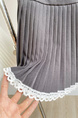 Summer New Korean Lace Pleated Skirt High Waist Slim All-Match Anti-Exposure College Style Short Skirt (Gray)