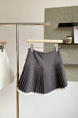 Summer New Korean Lace Pleated Skirt High Waist Slim All-Match Anti-Exposure College Style Short Skirt (Gray)