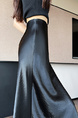 Acetate Satin Black Skirt for Women Summer 2025 New Style High-End Temperament Slim A-Line Long Skirt Hip Fishtail Skirt