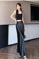 Acetate Satin Black Skirt for Women Summer 2025 New Style High-End Temperament Slim A-Line Long Skirt Hip Fishtail Skirt