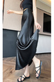Acetate Satin Black Skirt for Women Summer 2025 New Style High-End Temperament Slim A-Line Long Skirt Hip Fishtail Skirt