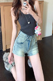 Real Shot Real Price Light Blue American Retro Hot Girl Denim Shorts Women's New High Waist A-Line Slim-Fit Slimming Hot Hip Pants