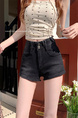 Real Shot Real Price Black American Retro Hot Girl Denim Shorts Women's New High Waist A-Line Slim-Fit Slimming Hot Hip Pants