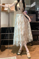 Spot Real Shot Real Price Butterfly Gauze Skirt in Cream