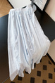 Real Shot Irregular Ruffled Pleated Skirt in Light Blue