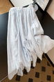 Real Shot Irregular Ruffled Pleated Skirt in Light Blue