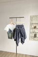 Korean Retro Plaid Strap Irregular Skirt in Navy Blue