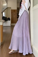 Spot Taro Purple Pleated Chiffon Skirt in Light Purple - Holiday Style Elegant Drape Large Swing Umbrella Skirt, Pleated A-Line, Length 97 cm