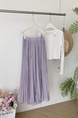 Spot Taro Purple Pleated Chiffon Skirt in Light Purple - Holiday Style Elegant Drape Large Swing Umbrella Skirt, Pleated A-Line, Length 97 cm