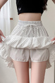 White Polka Dot Short Skirt - Niche High Waist Slim Petite for Women