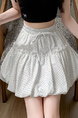White Polka Dot Short Skirt - Niche High Waist Slim Petite for Women