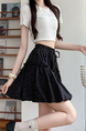 Black Polka Dot Short Skirt - Niche High Waist Slim Petite for Women