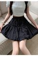 Black Polka Dot Short Skirt - Niche High Waist Slim Petite for Women