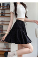 Black Polka Dot Short Skirt - Niche High Waist Slim Petite for Women