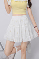 White Sweet Embroidery Flower Lace Skirt - Women's Summer High Waist Versatile Anti-Exposure A-Line Cake Skirt