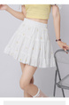 White Sweet Embroidery Flower Lace Skirt - Women's Summer High Waist Versatile Anti-Exposure A-Line Cake Skirt