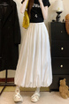 Plus Size in Stock Summer New Design Sense Solid Color Bubble Skirt Long Dress A-line High Waist Slimming Skirt All-Matching Women - White