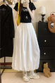 Plus Size in Stock Summer New Design Sense Solid Color Bubble Skirt Long Dress A-line High Waist Slimming Skirt All-Matching Women - White