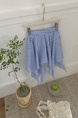 2025 Women's Summer Irregular Skirt New Style A-line Skirt Slim Temperament Age-Reducing All-Match Retro Plaid Short Skirt - Blue