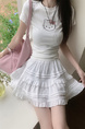 Real Shot Real Price Ballet Style White Elastic Waist Tiered Skirt Women's New Small Puff Short Skirt