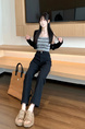 Real Shot in Stock Plus Size Plump Girls New Korean Style High Waist Cropped Casual Jeans Women's Loose Wide-Leg Straight Pants in Black