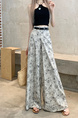 Real Shot Cost-Effective 2025 New Korean Style Floral Wide-Leg Pants in Beige Design High Waist Figure Flattering Mopping Pants Women's Belt