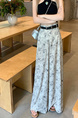 Real Shot Cost-Effective 2025 New Korean Style Floral Wide-Leg Pants in Beige Design High Waist Figure Flattering Mopping Pants Women's Belt