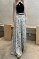 Real Shot Cost-Effective 2025 New Korean Style Floral Wide-Leg Pants in Beige Design High Waist Figure Flattering Mopping Pants Women's Belt