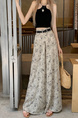 Real Shot Cost-Effective 2025 New Korean Style Floral Wide-Leg Pants in Beige Design High Waist Figure Flattering Mopping Pants Women's Belt