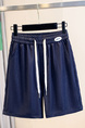 Real Shot 2025 Summer New Korean Style Lyocell Denim Sports Shorts in Navy Women's Elastic Waist Loose All-Match Wide Leg Pants