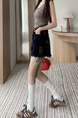 Real Shot Korean Style Summer Denim Shorts in Black Women's Slim Fit Cruciate Flower Adjustable Leisure Trend Super Short Shorts