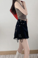 Real Shot Korean Style Summer Denim Shorts in Black Women's Slim Fit Cruciate Flower Adjustable Leisure Trend Super Short Shorts