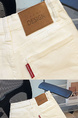 Lace Cream Denim Shorts Women's High Waist Slimming 2025 Summer Thin A-line Hot Girl Wide Leg Loose Small