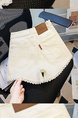 Lace Cream Denim Shorts Women's High Waist Slimming 2025 Summer Thin A-line Hot Girl Wide Leg Loose Small