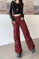In Stock Plus Size Autumn American High Street Fried Street Ankela Red Cargo Jeans Female Autumn Piya Hot Girl Loose Red
