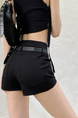 High Waist Sexy Hot Girl Versatile Temperament Casual Slimming Black Shorts with Belt - Real Shot and Real Price