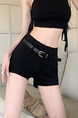 High Waist Sexy Hot Girl Versatile Temperament Casual Slimming Black Shorts with Belt - Real Shot and Real Price