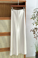 Beads Light Superior Sense Acetic Acid Satin Finish Half-length Skirt Women Lightweight New Chinese Style Versatile Elegance Mermaid Skirt A-line Long Skirt - White