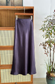Beads Light Superior Sense Acetic Acid Satin Finish Half-length Skirt Women Lightweight New Chinese Style Versatile Elegance Mermaid Skirt A-line Long Skirt - Dark Purple