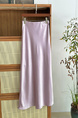 Beads Light Superior Sense Acetic Acid Satin Finish Half-length Skirt Women Lightweight New Chinese Style Versatile Elegance Mermaid Skirt A-line Long Skirt - Lavender